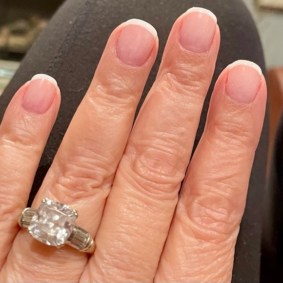 Fabulous Large CZ Cushion Cut Ring in 14K Size 8.25 - Picture 3 of 7